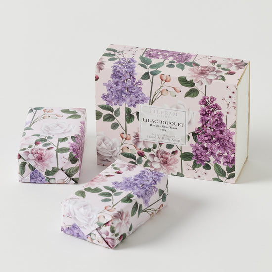 Lilac Bouquet Scented Soap Gift Set Of 2