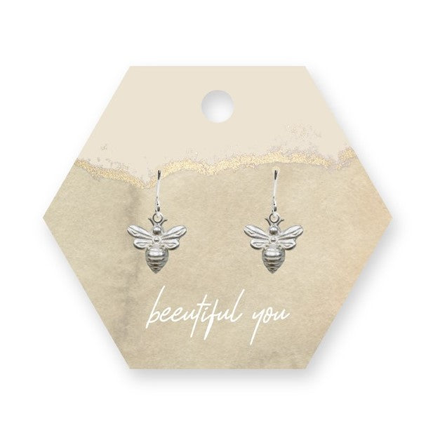 Beeutiful Bee's Earrings - Silver Plated Drop