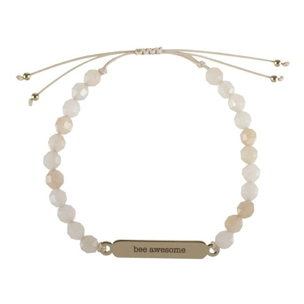 Beeutiful Bee's beaded Bracelet - Pink Aventurine