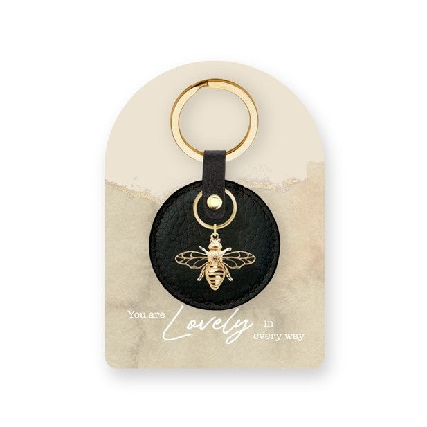 Beeutiful Bee's Leather Keyring - Black