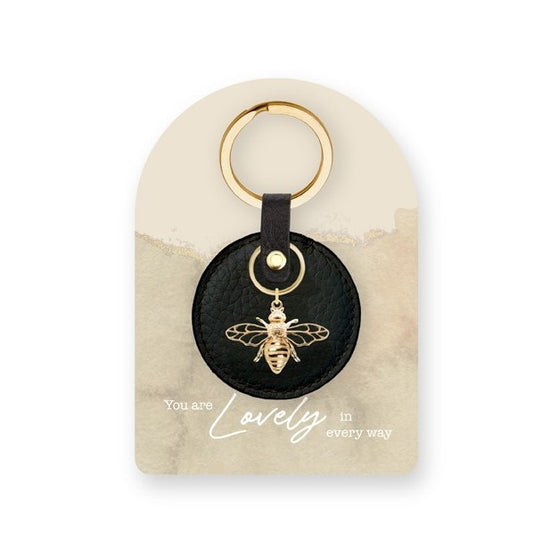 Beeutiful Bee's Leather Keyring - Black
