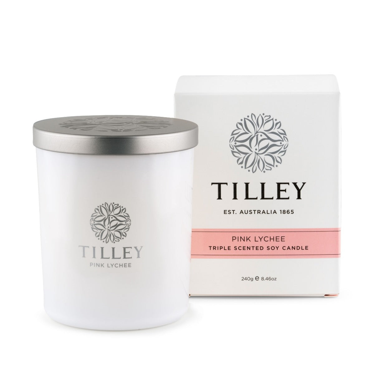 Tilley Soaps Soy Candle 240g - Pink Lychee