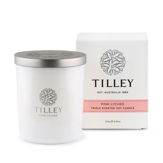 Tilley Soaps Soy Candle 240g - Pink Lychee