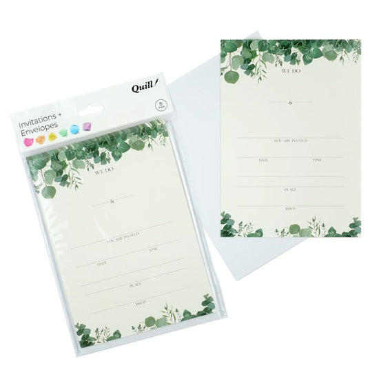 Invitation Cards & Envelopes Quill 5 X 7 Botanical Wedding Multi Pk8