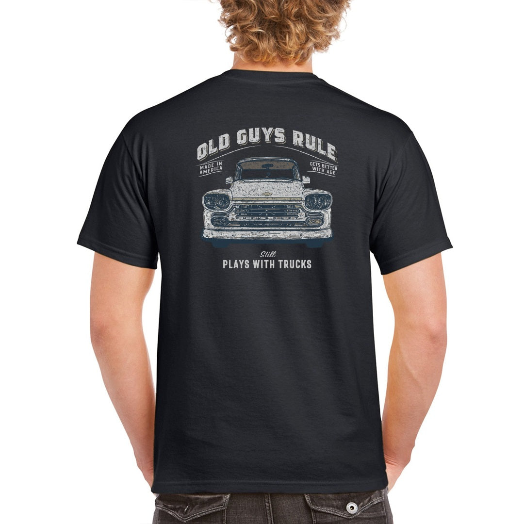 Plays With Trucks Black T-shirt [sz:medium]