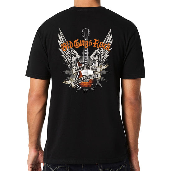 Old Guys Rock Black T-shirt [sz:large]