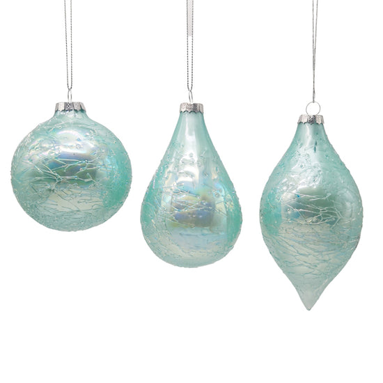 Glass Bauble Assorted - Light Teal