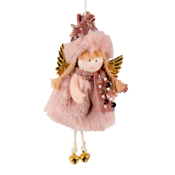 Fabric Pink Hanging Angel W/legs