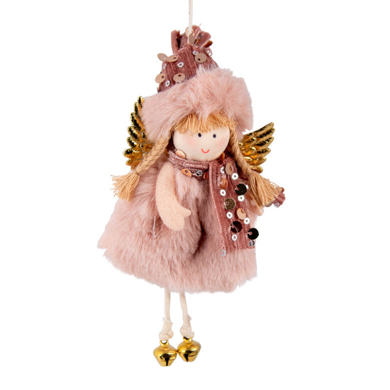 Fabric Pink Hanging Angel W/legs