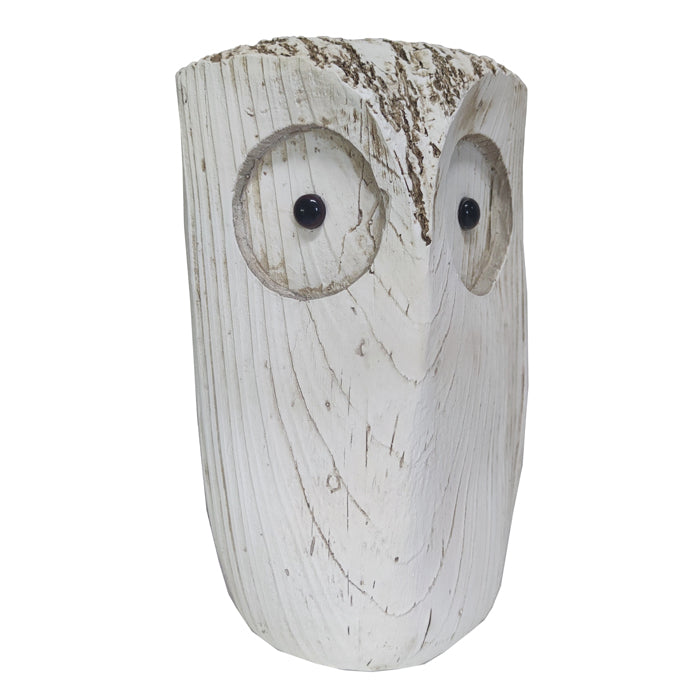 Jipp Whitewash Resin Owl Lge