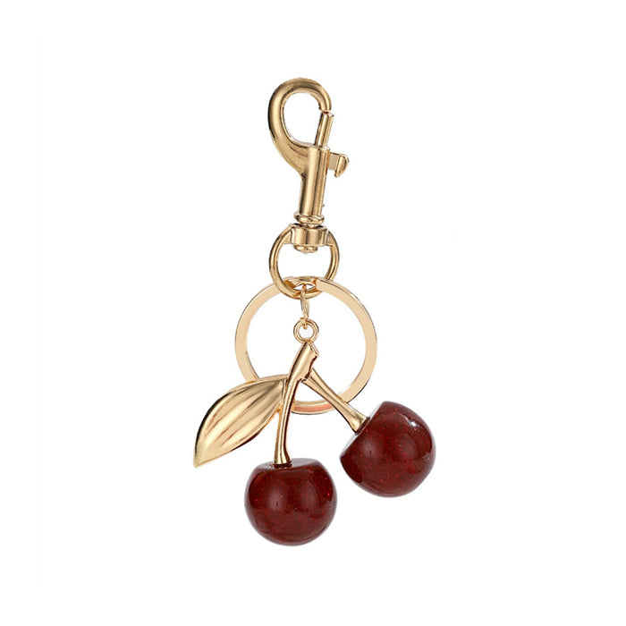 Ruby Cherry Keyring Red