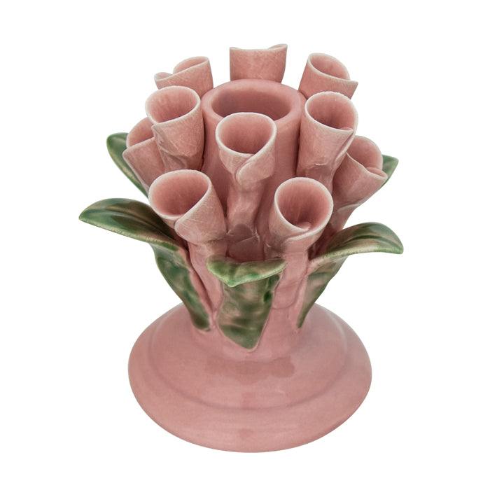 Spring Ceramic C/Hldr Tubular Pink