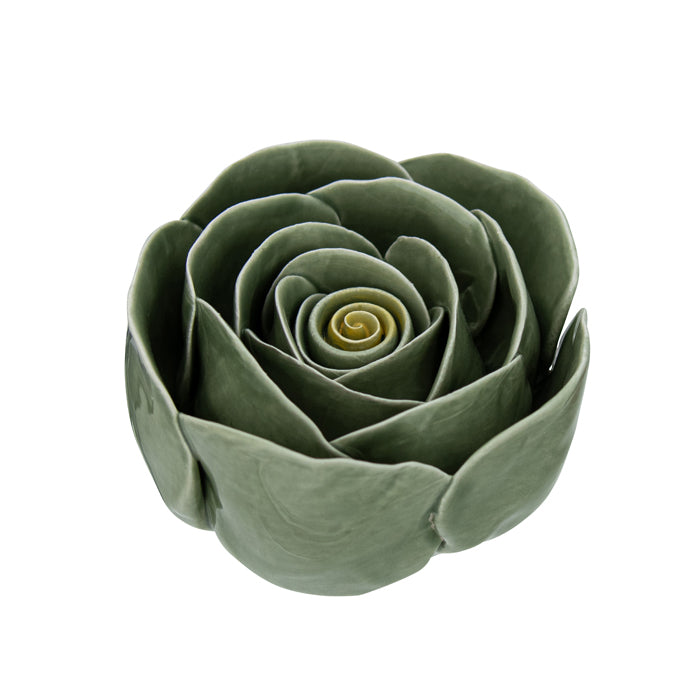 Spring Ceramic Flower Rose Sage Yllw