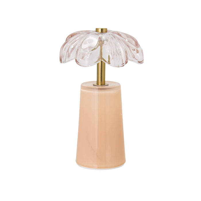Simone Glass Led Table Lamp Peach