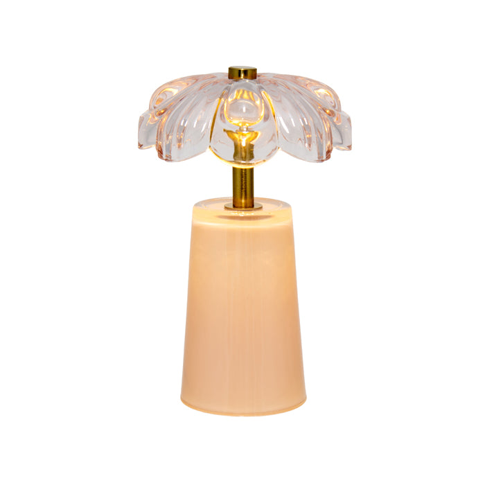 Simone Glass Led Table Lamp Peach