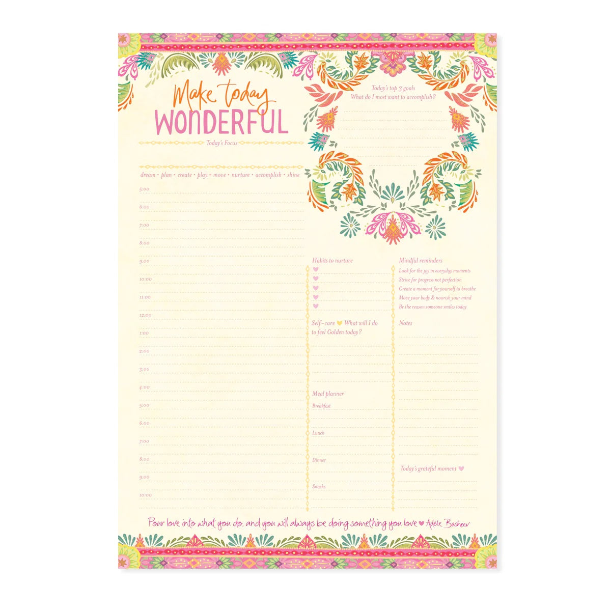 Intrinsic - Daily planner A4 Make Today Wonderful