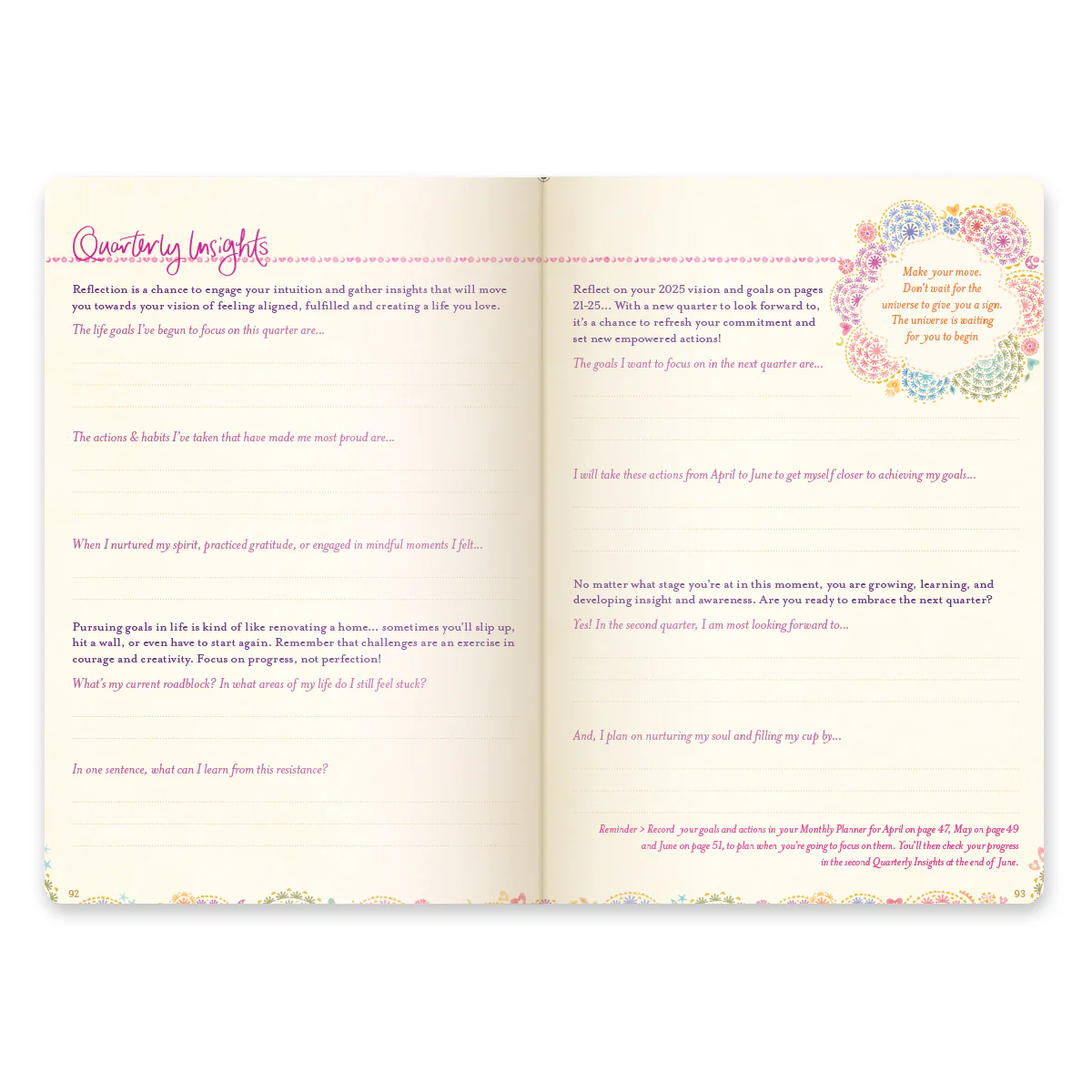 2025 Diary Planner | The Year for New Beginnings - Denim Days Blue