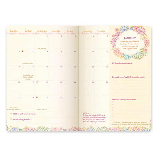 2025 Diary Planner | The Year for New Beginnings - Denim Days Blue