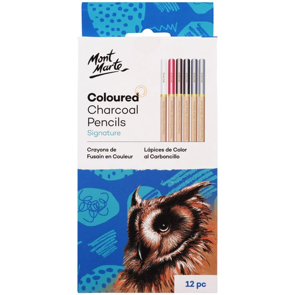 Mont Marte - Coloured Charcoal Pencils Signature 12pc