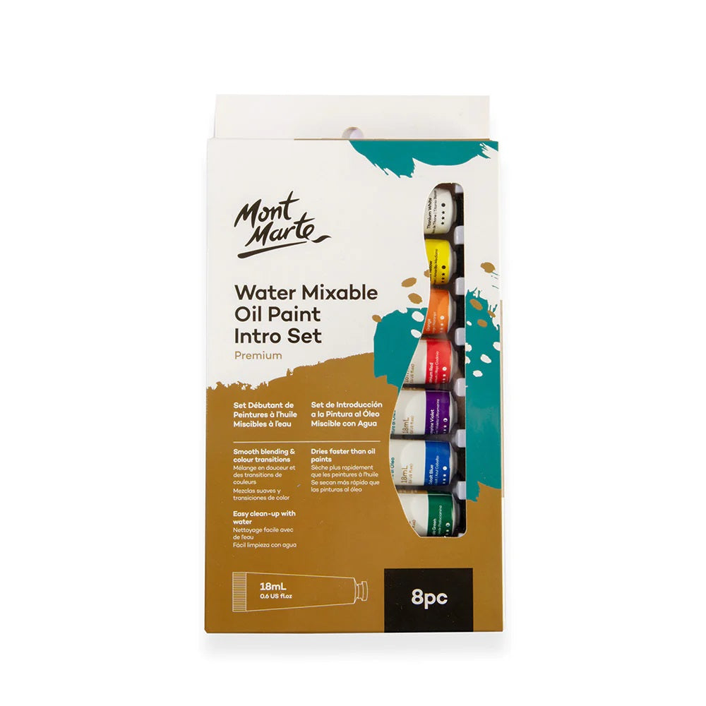 Mont Marte - Water Mixable Oil Paint Intro Set 8pc X 18ml