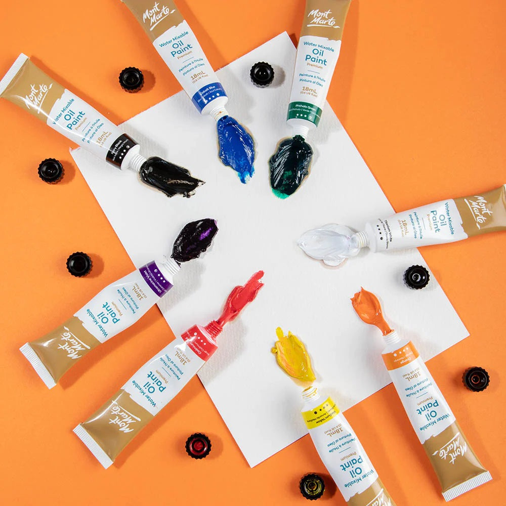 Mont Marte - Water Mixable Oil Paint Intro Set 8pc X 18ml