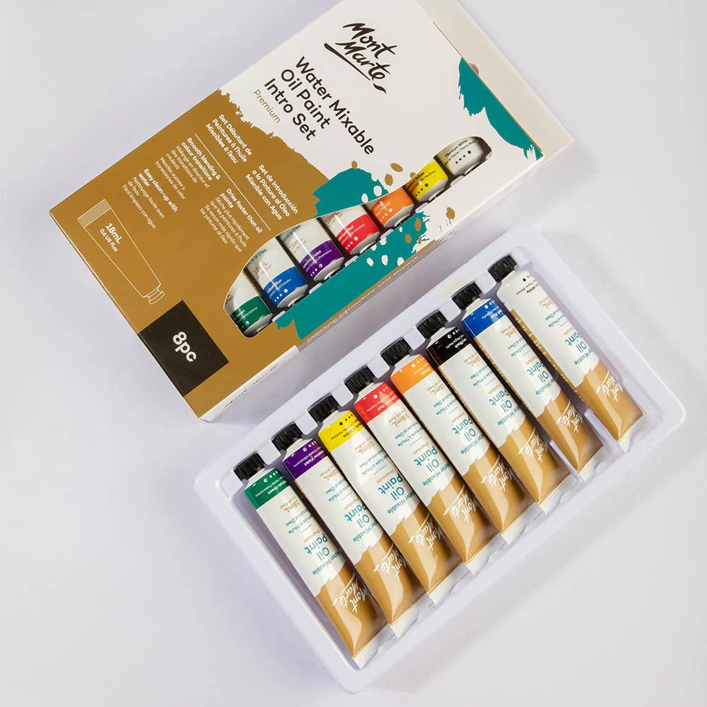 Mont Marte - Water Mixable Oil Paint Intro Set 8pc X 18ml