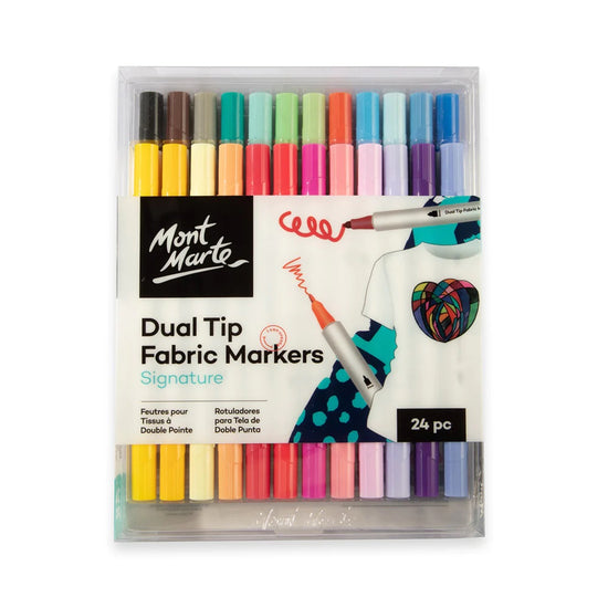 Mont Marte - Fabric Markers Dual Tip 24pc