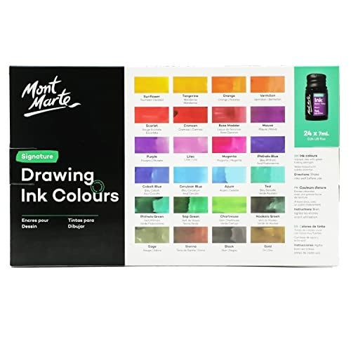 Mont Marte - Drawing Ink Colors Signature 24pc X 0.24 US Fl.oz (7ml)