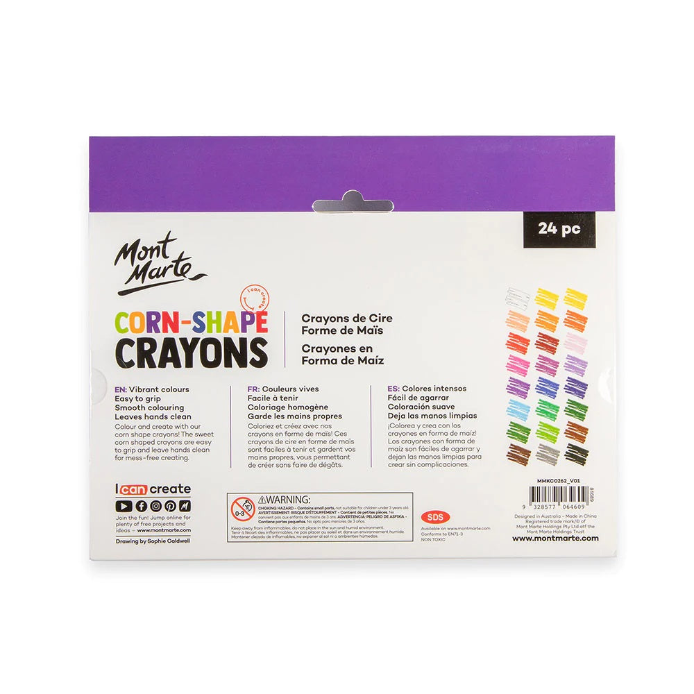 Mont Marte - Corn-shape Crayons 24pc
