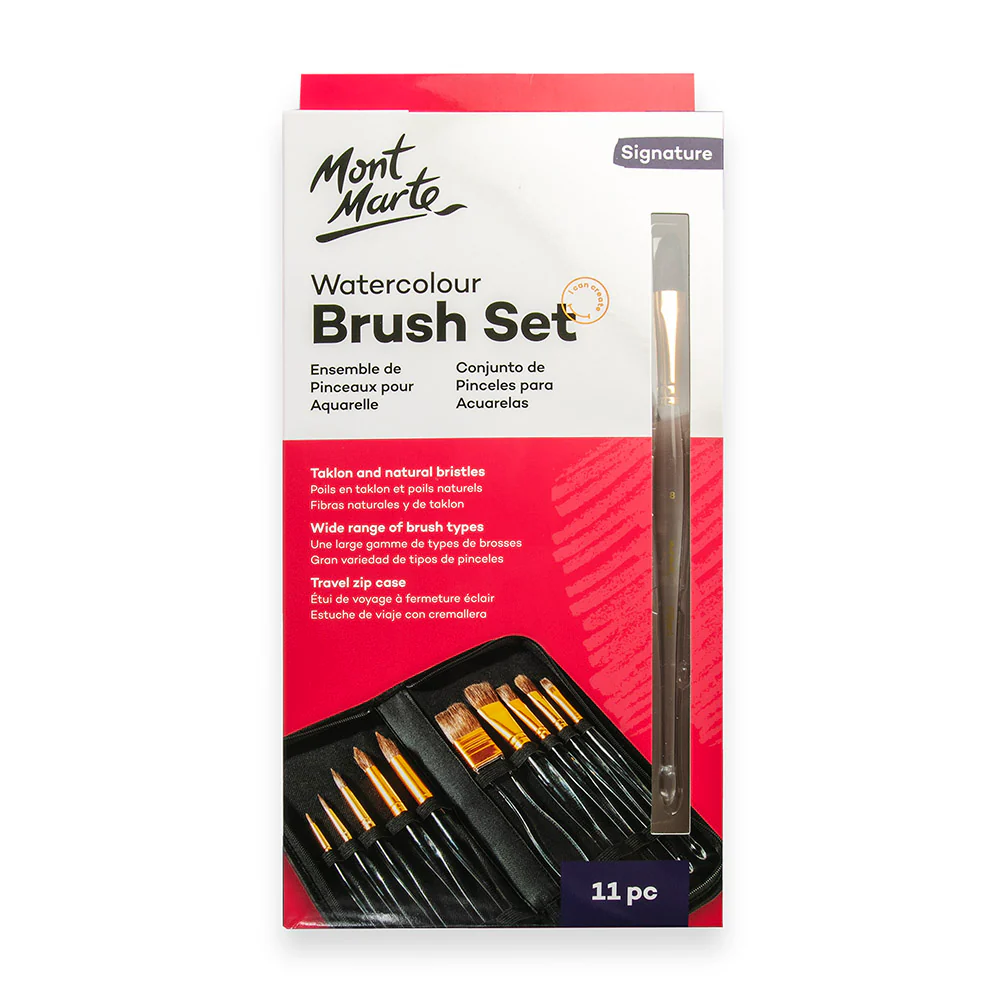 Acrylic Handle Watercolour Brush Set Signature 11pc