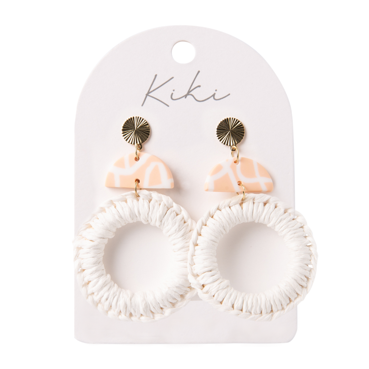 Splosh - Earrings Kiki Pink & White Hoop