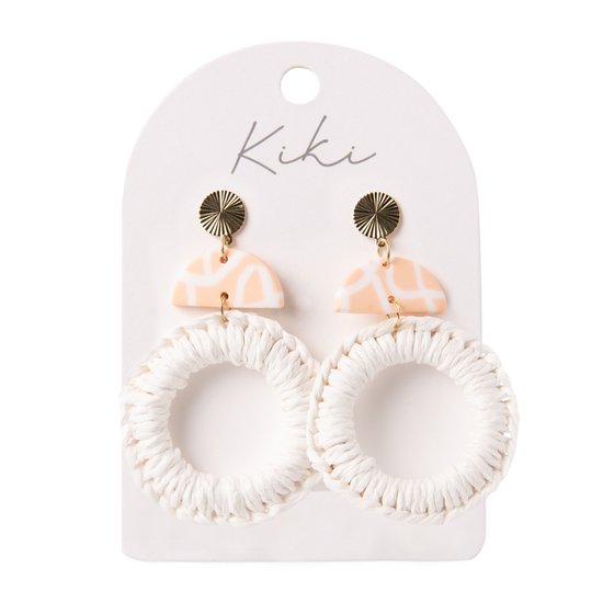 Splosh - Earrings Kiki Pink & White Hoop
