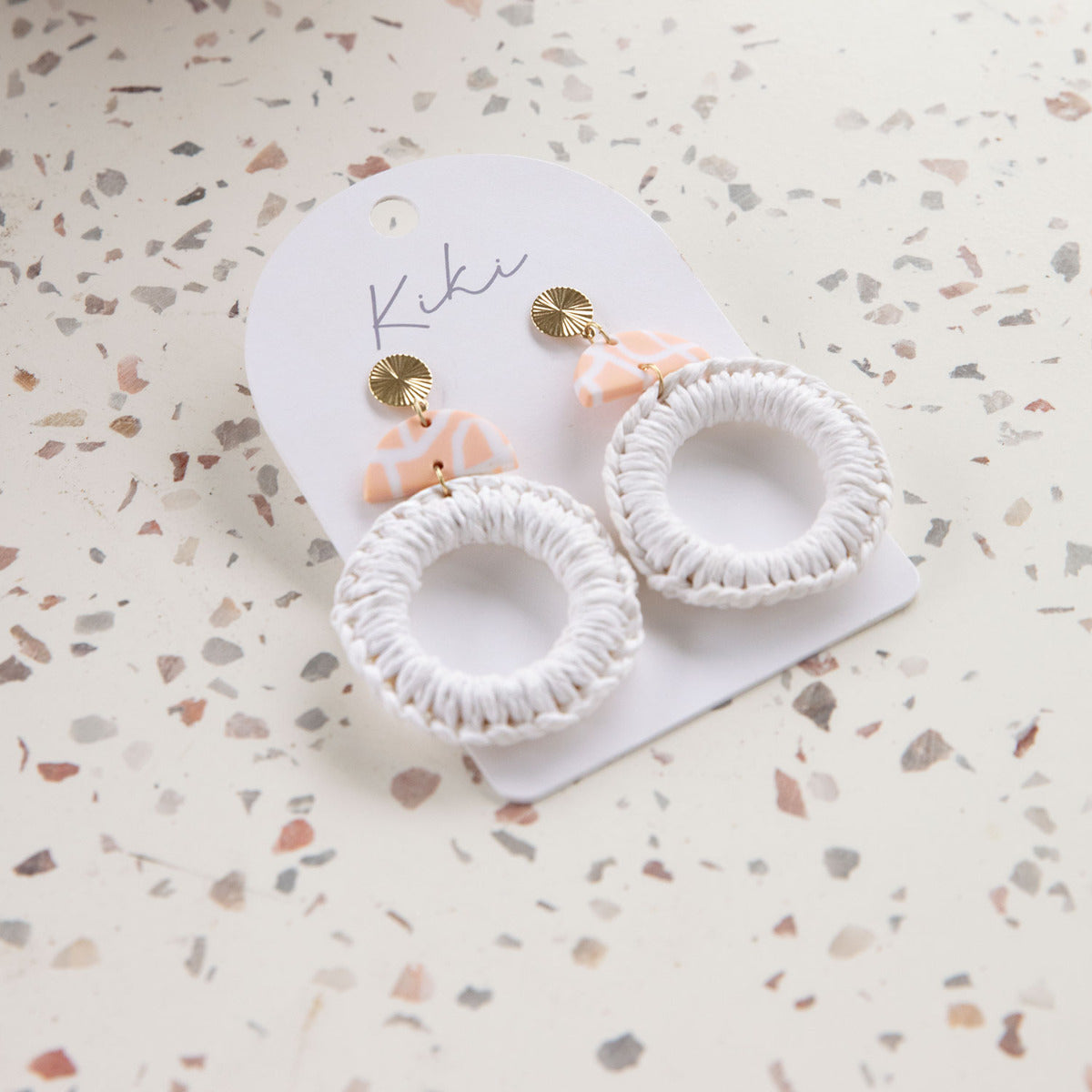 Splosh - Earrings Kiki Pink & White Hoop