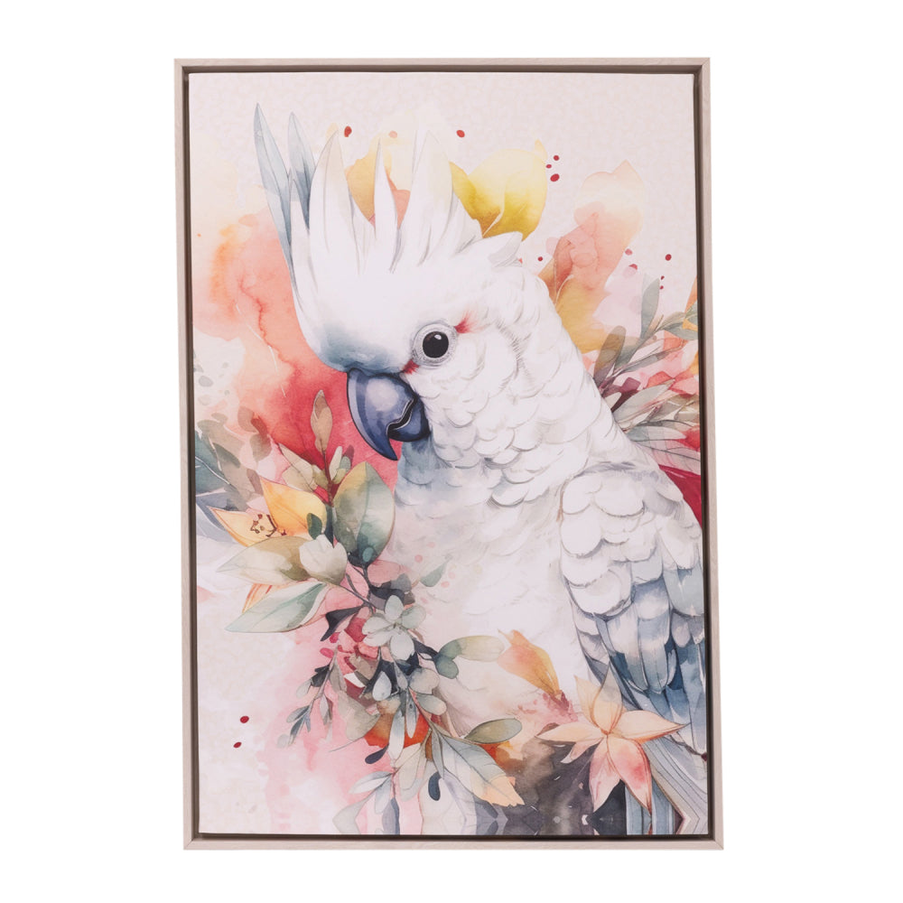 Splosh - Native Blooms Cockatoo Framed Canvas 94x64 - Pick Up Only