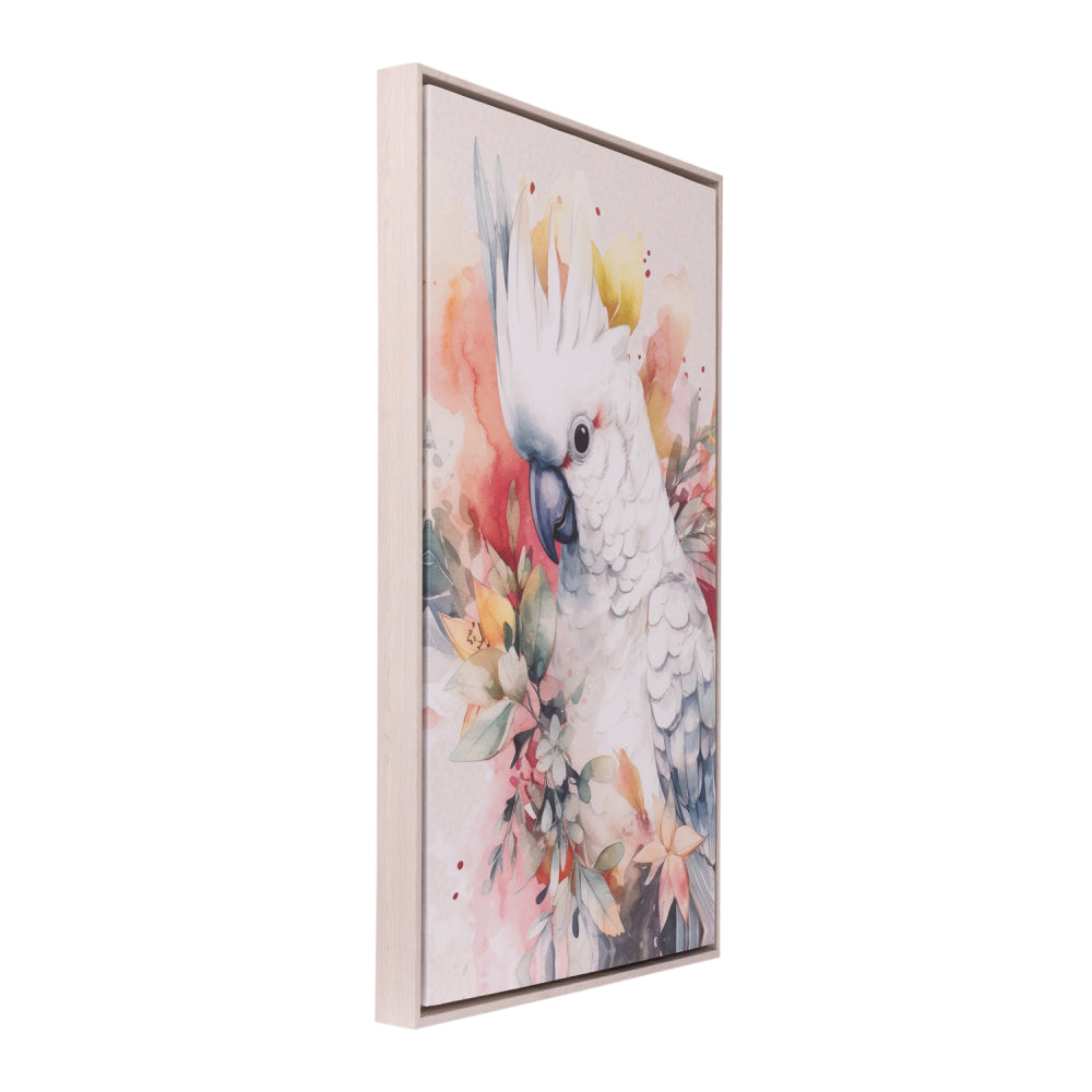Splosh - Native Blooms Cockatoo Framed Canvas 94x64 - Pick Up Only