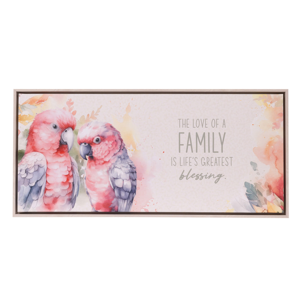 Splosh - Native Blooms Galah Framed Canvas 94x44 - Pick Up Only