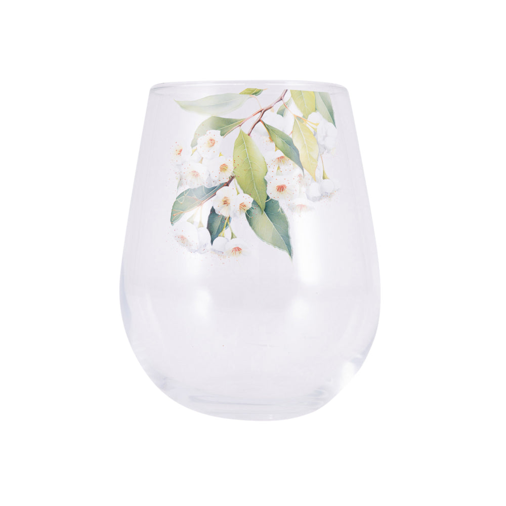 Splosh - Native Blooms White Floral Stemless Wine Glass