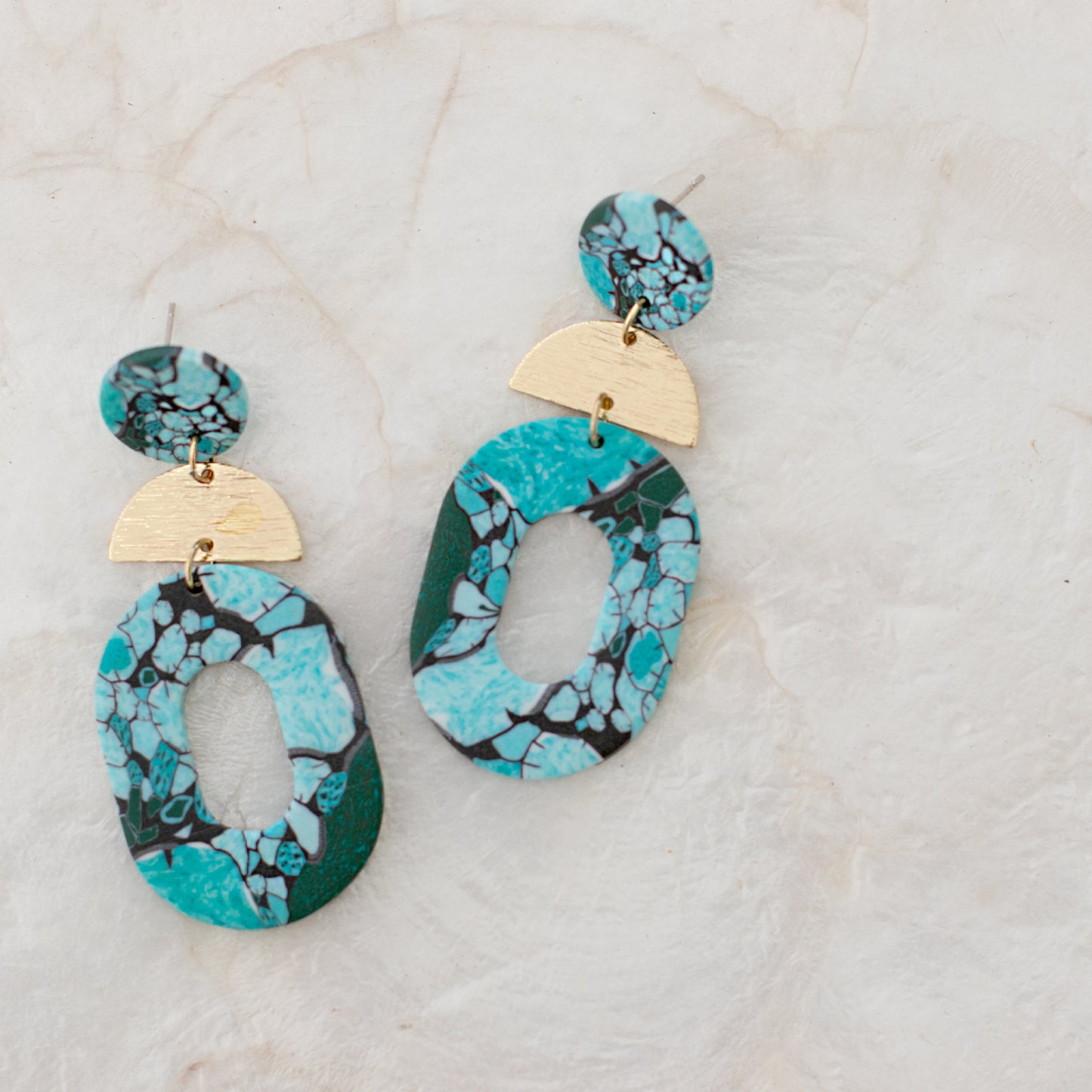 Splosh | KiKi Earrings | Turquoise Marble Earrings