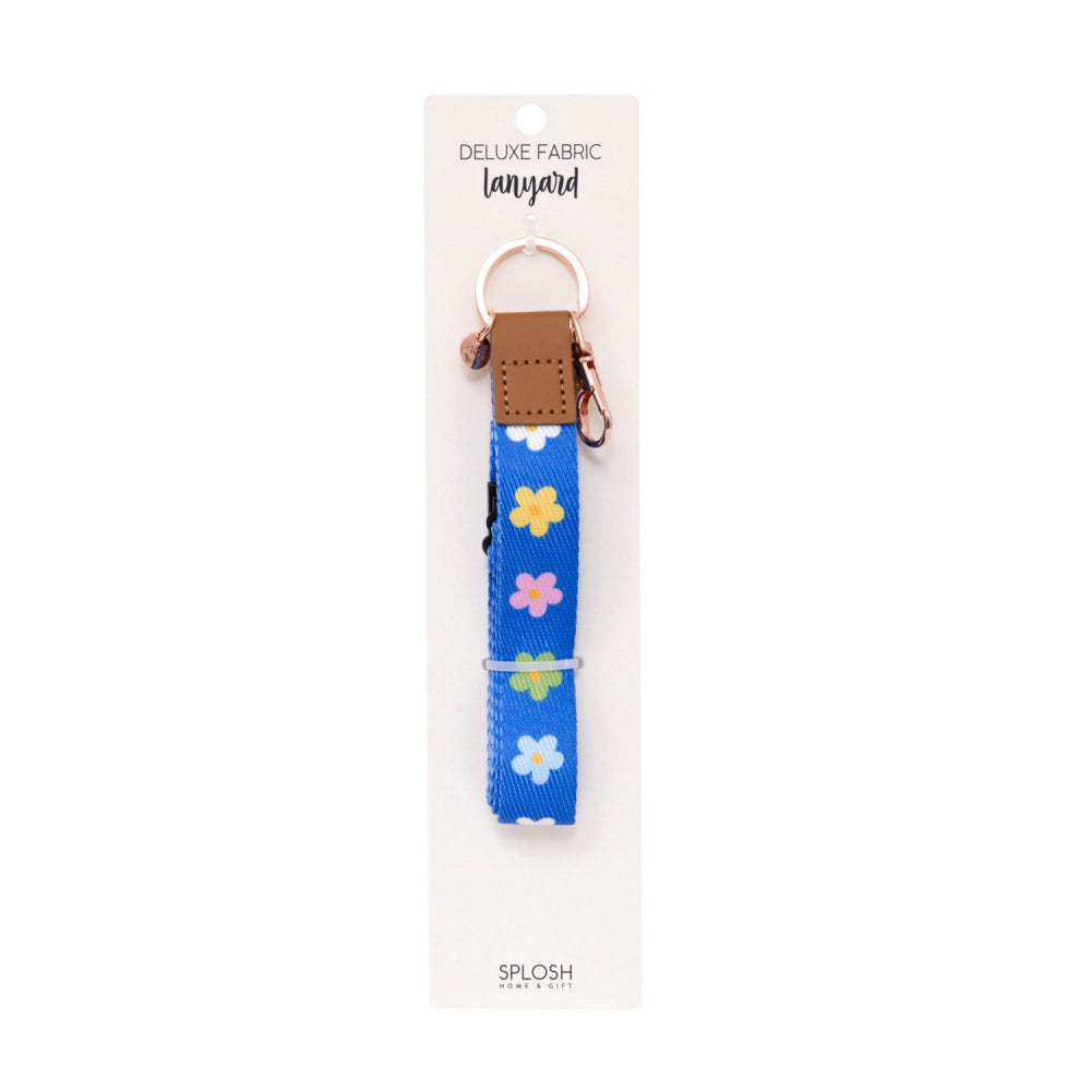 Splosh | Teacher Blue Floral Fabric Lanyard