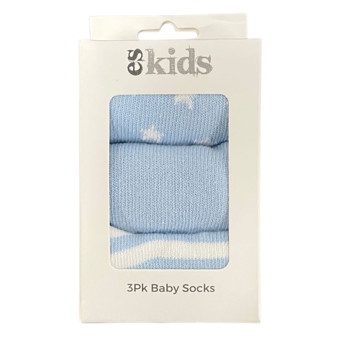 ES Kids - Baby Socks 3 Pack Blue Star