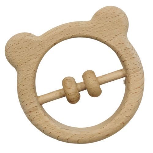 ES Kids - Rattle Wooden Bear Baby 9cm