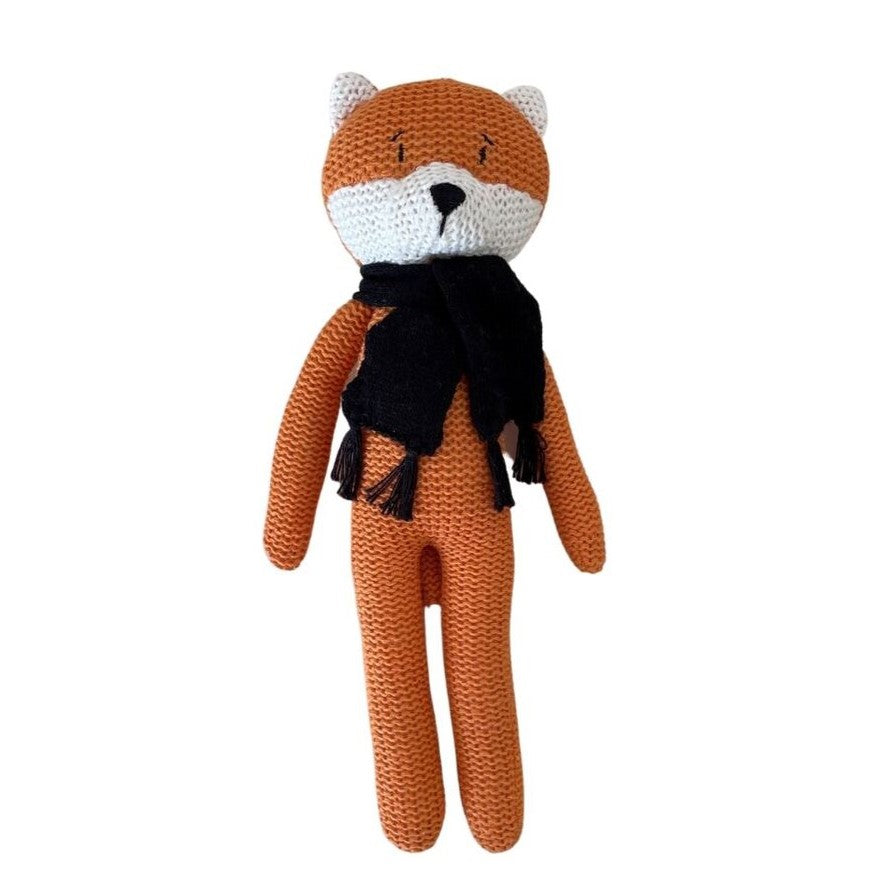 Eco Knitted Fox Rattle - 25cm