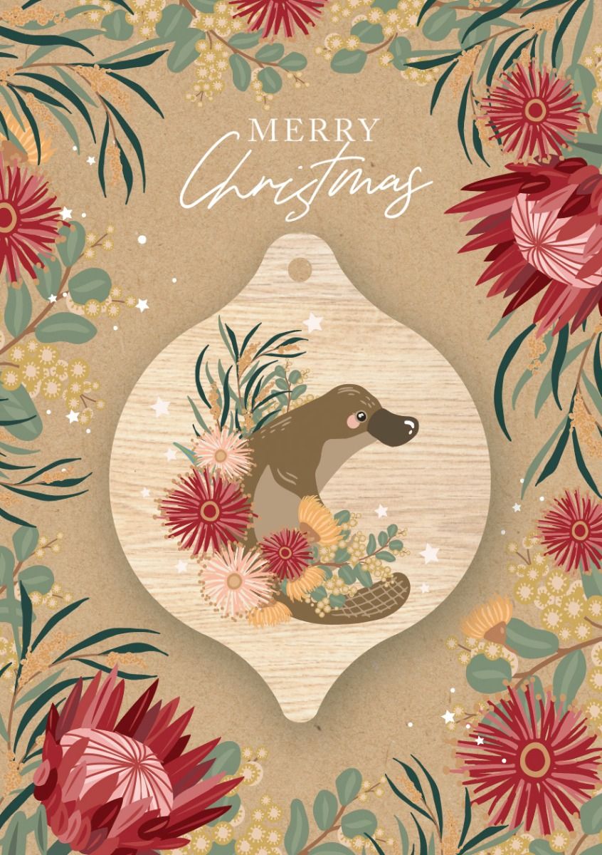 Christmas Bauble Greeting Card - Platypus