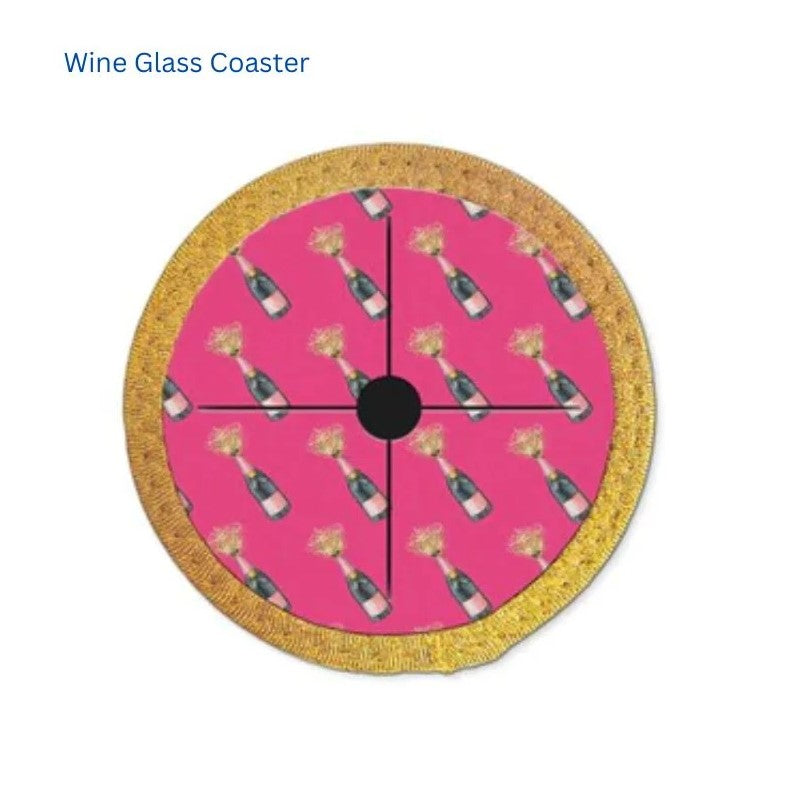 Lisa Pollock Wine Glass Coaster Pop Pop Pop