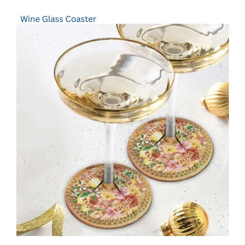 Lisa Pollock Wine Glass Coaster Knock Knock