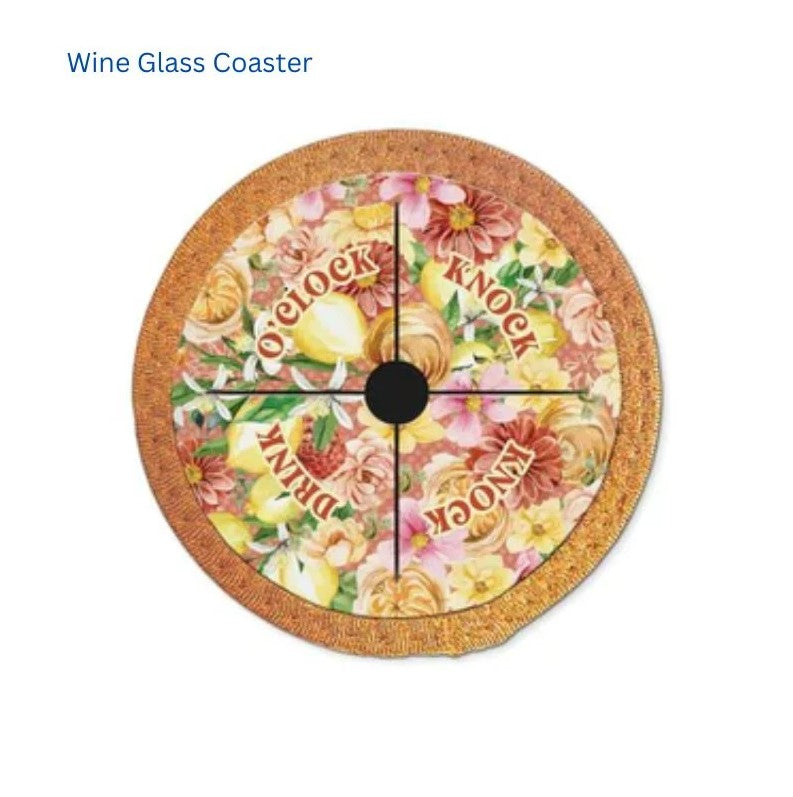 Lisa Pollock Wine Glass Coaster Knock Knock