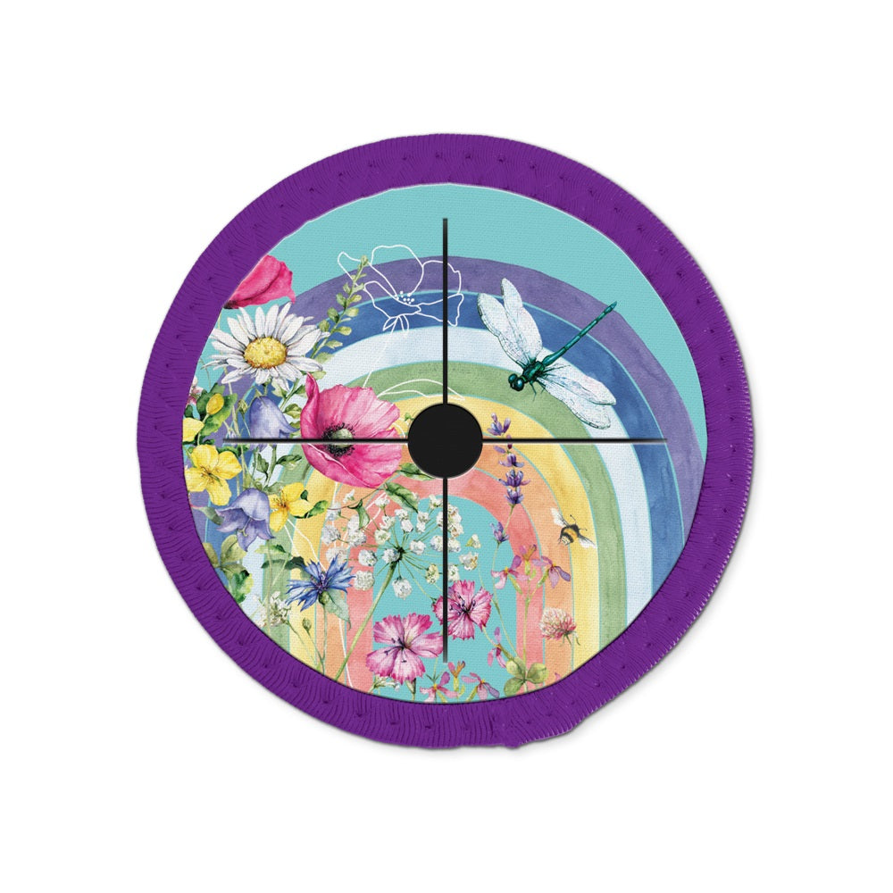 Lisa Pollock Wine Glass Coaster - Wildflower Rainbow