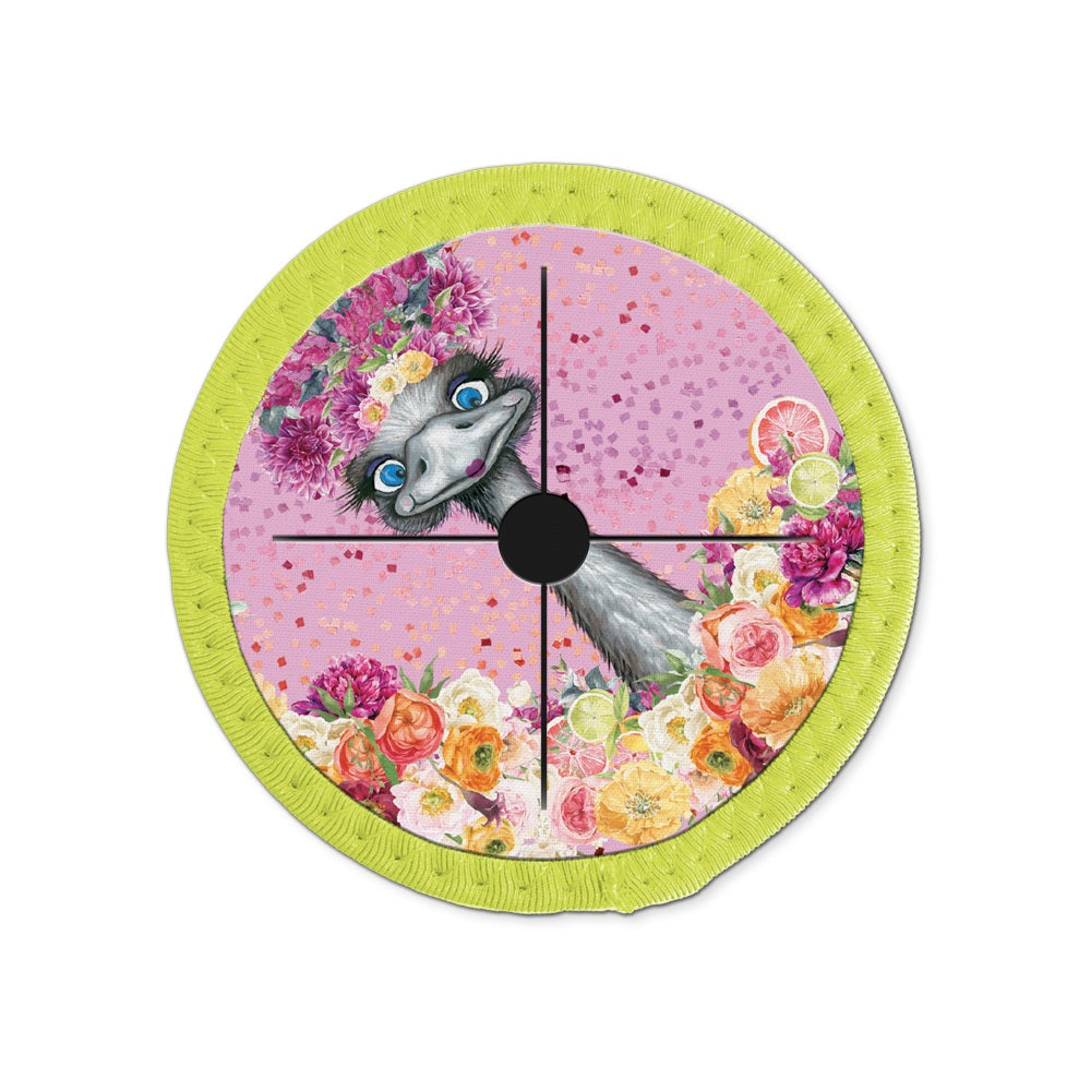 Lisa Pollock Wine Glass Coaster - Zesty Emu