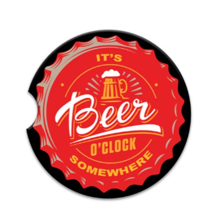 Ceramic Car Coaster - Beer O'clock