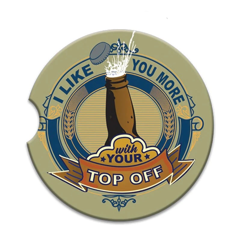 Ceramic Car Coaster - I Like You More